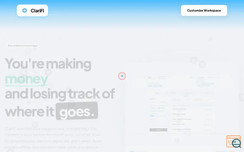 Screenshot of ClariFi