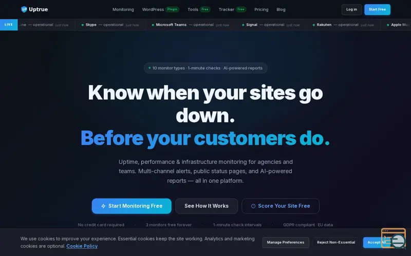 Screenshot of Uptrue