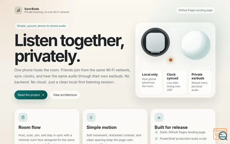 Screenshot of SyncBuds