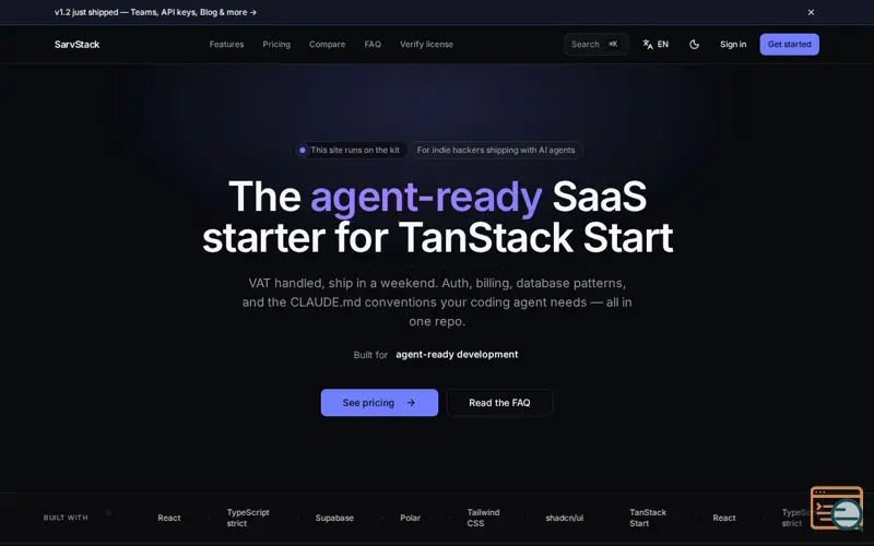 Screenshot of SarvStack