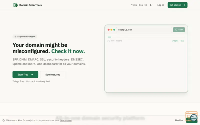 Screenshot of Domain Scan Tools, a launch using Emailit