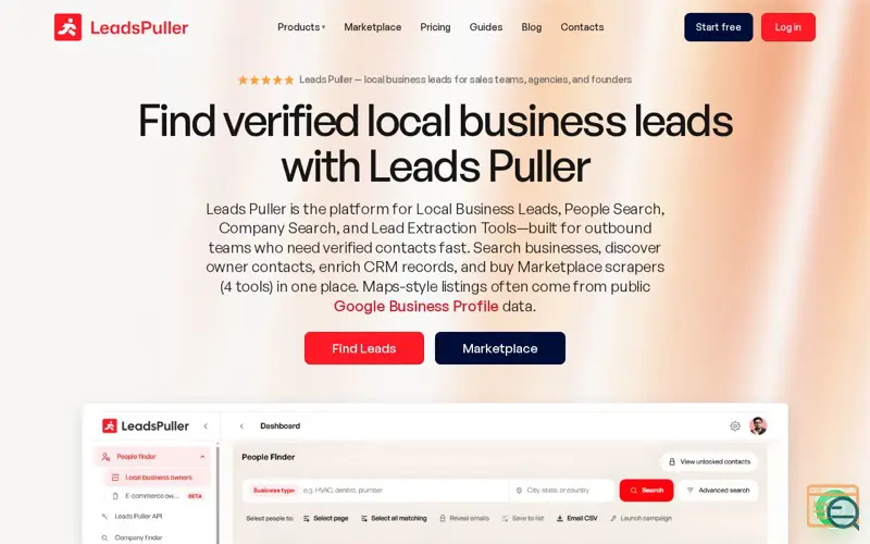 Screenshot of Leads Puller