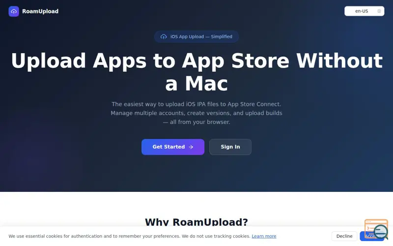 Screenshot of RoamUpload