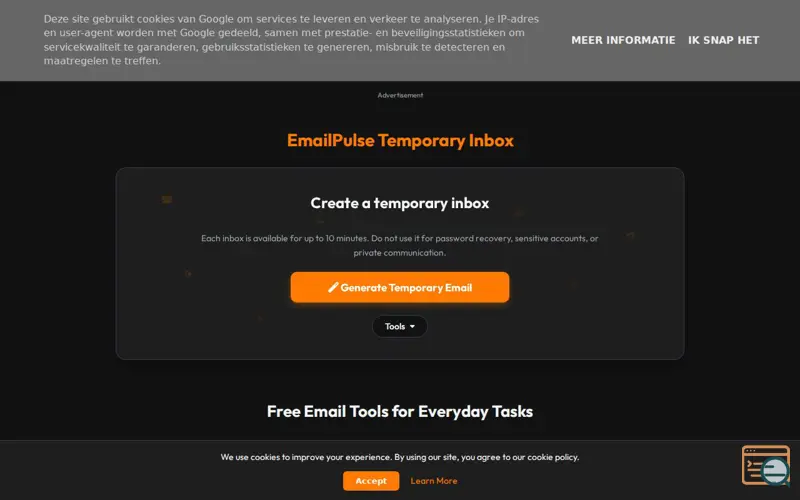 Screenshot of EmailPulse