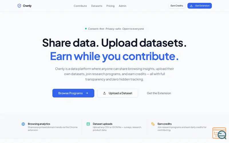 Screenshot of Own Your Data