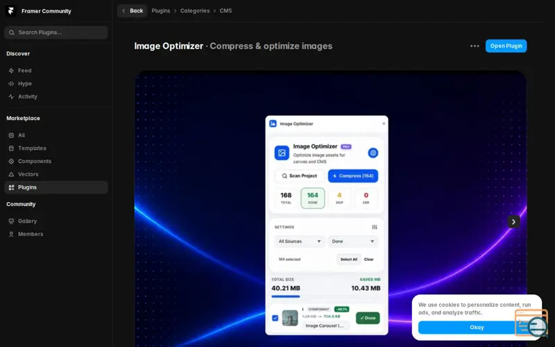 Screenshot of Image Optimizer, a launch using Bluesky
