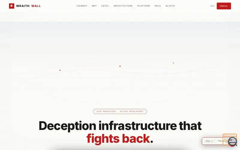 Screenshot of WraithWall | Threat Intelligence Platform