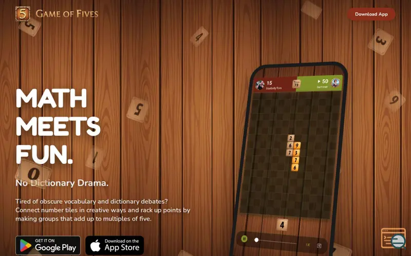 Screenshot of Game of Fives