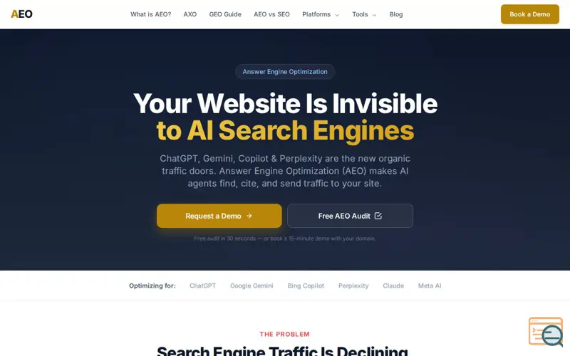 Screenshot of AEO