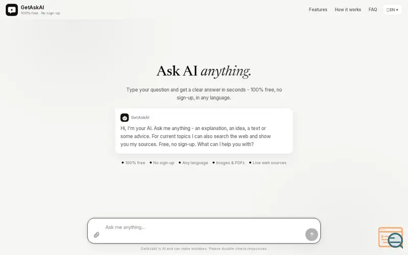 Screenshot of GetAskAI