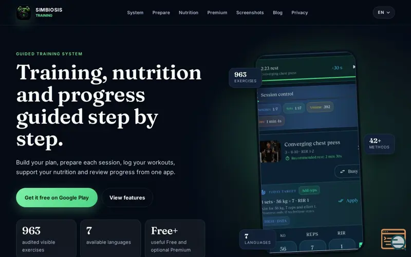 Screenshot of Simbiosis Training