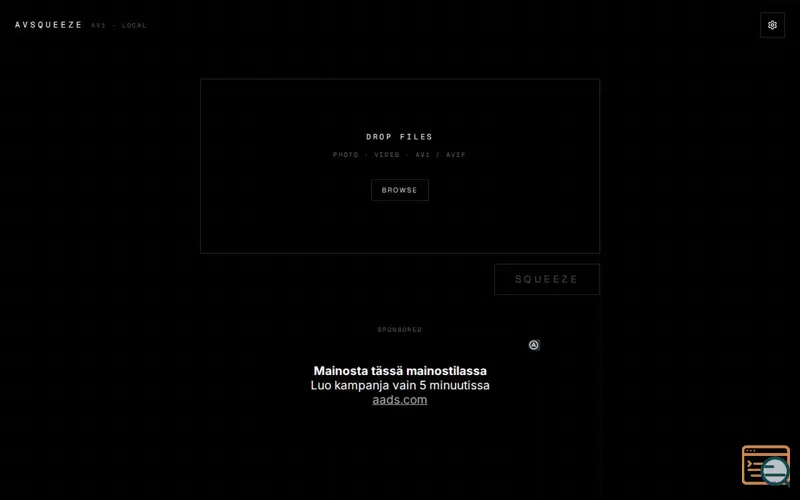 Screenshot of AVSqueeze