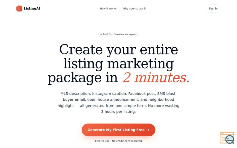 Screenshot of ListingAI