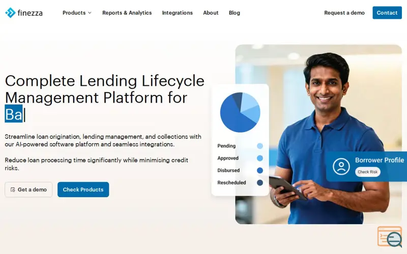 Screenshot of Finezza, a launch using Cloudways