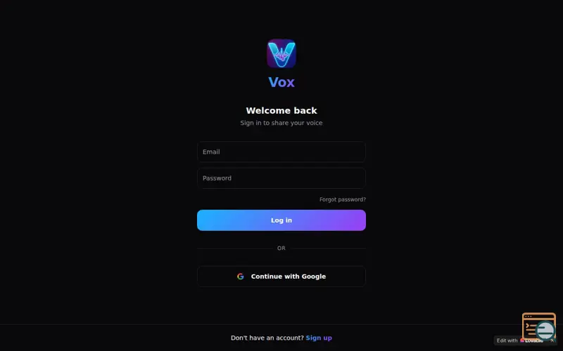 Screenshot of Vox
