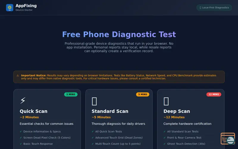 Screenshot of AppFixing Device Doctor