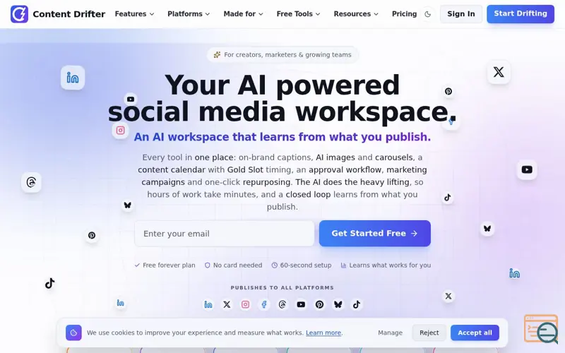Screenshot of Content Drifter
