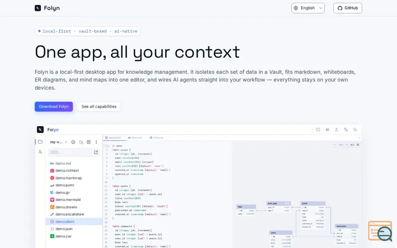Screenshot of folyn