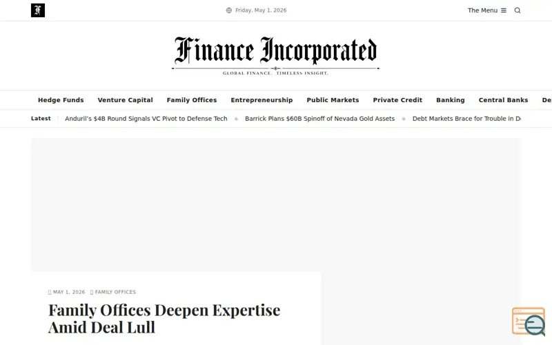 Screenshot of Finance Incorporated