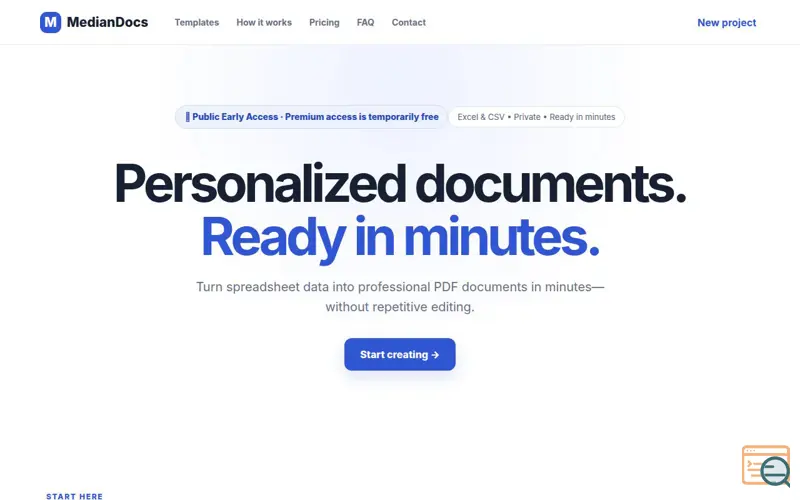 Screenshot of MedianDocs