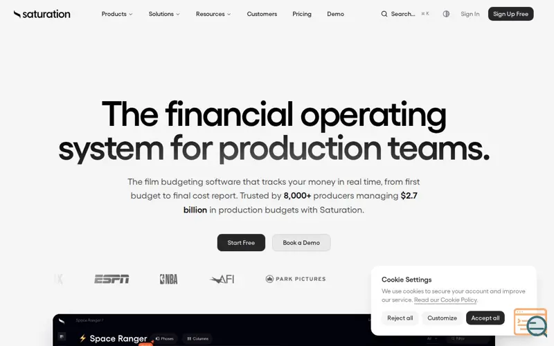Screenshot of Saturation.io, a launch using Wistia