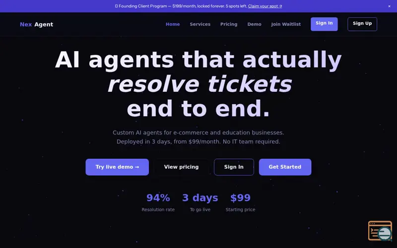 Screenshot of NexAgent