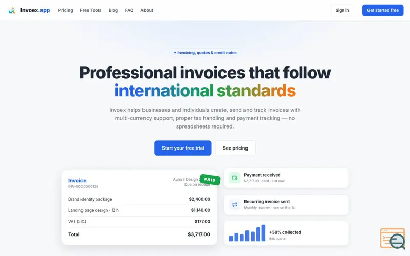 Screenshot of Invoex