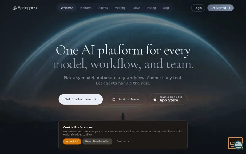 Screenshot of Springbase.ai, a launch using Composio