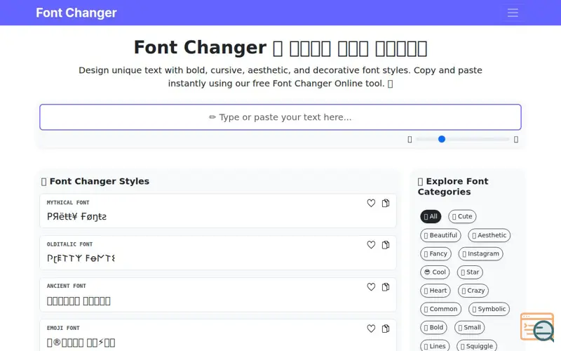 Screenshot of Font Changer 
