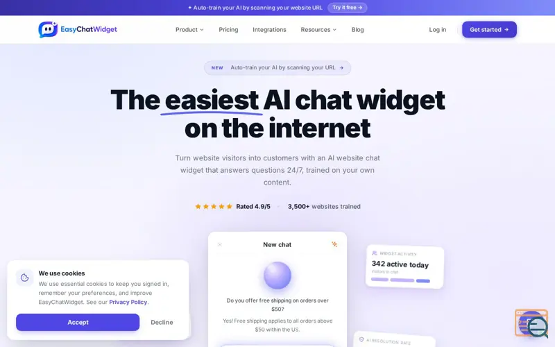 Screenshot of EasyChatWidget