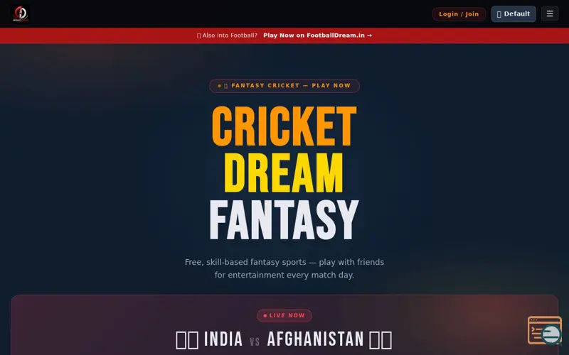 Screenshot of CricketDream