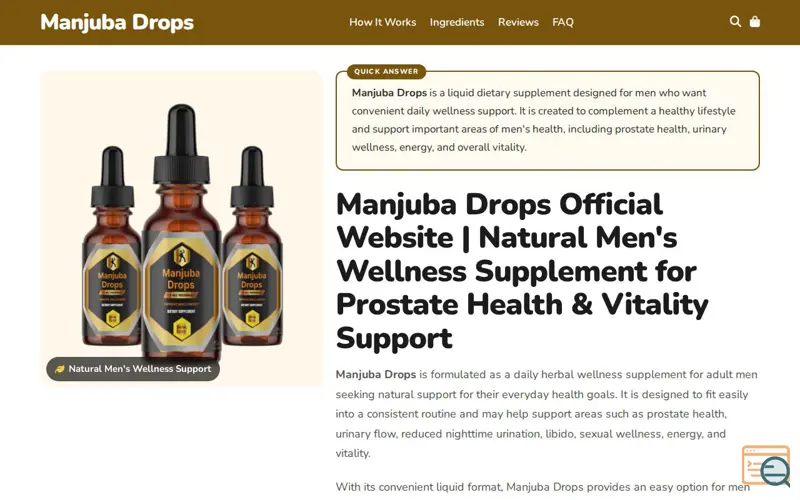 Screenshot of Manjuba Drops Official