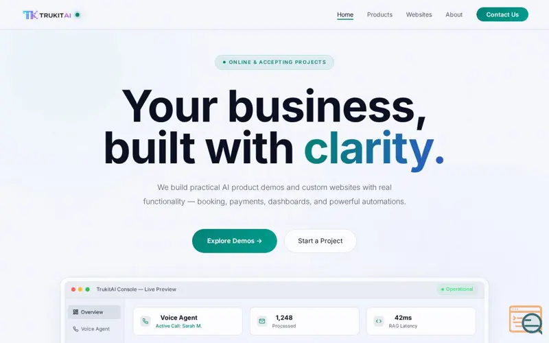 Screenshot of https://trukitai.com/