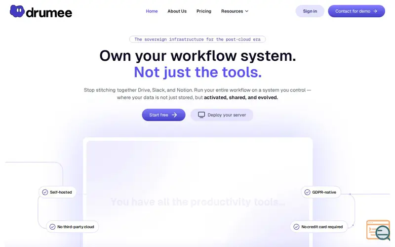 Screenshot of Drumee