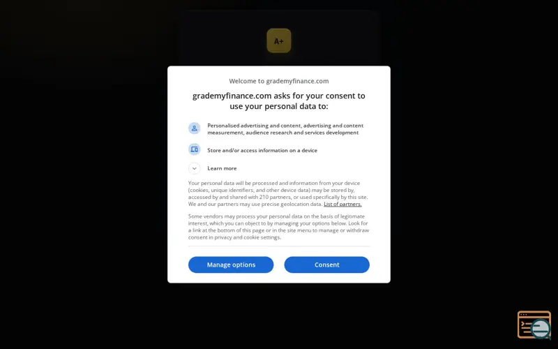 Screenshot of Grade My Finance