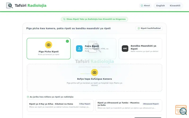 Screenshot of Tafsiri Radiolojia