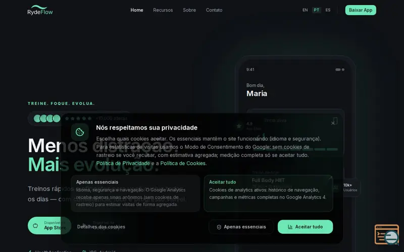 Screenshot of RydeFlow