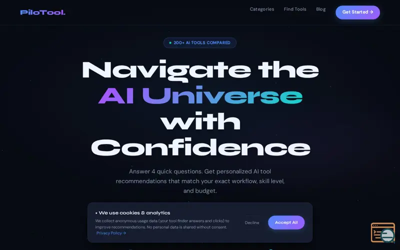 Screenshot of PiloTool.io, a launch using UserWay