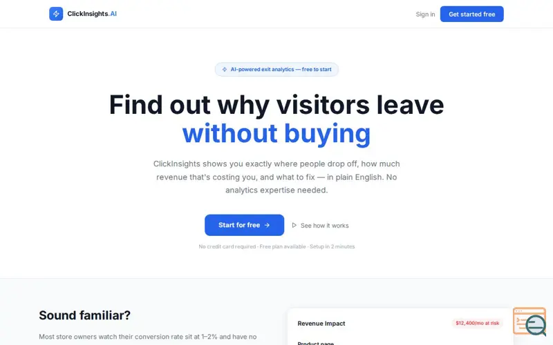 Screenshot of ClickInsights.AI