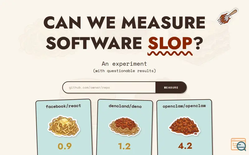 Screenshot of Slop-o-meter