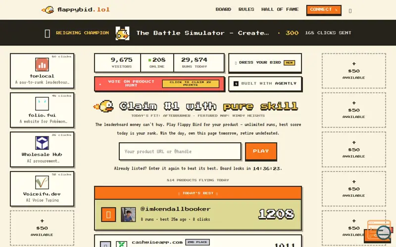 Screenshot of Flappy Bid