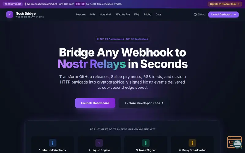 Screenshot of NostrBridge