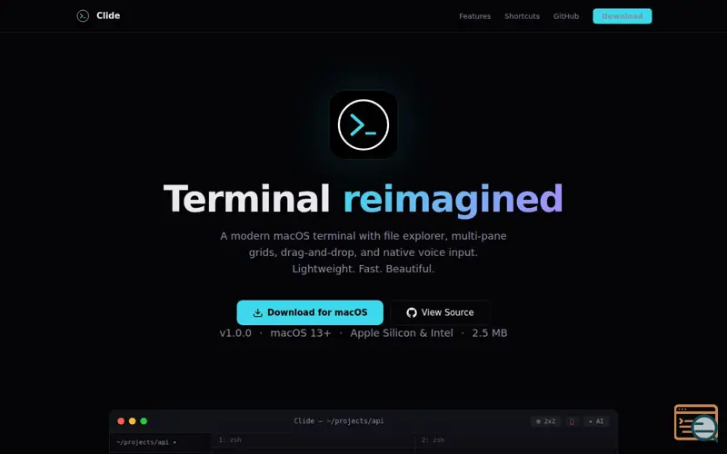 Screenshot of Clide 