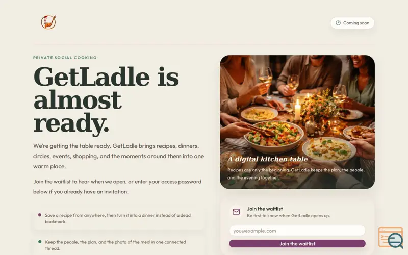 Screenshot of GetLadle