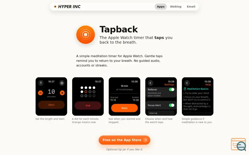Screenshot of Tapback from Hyper Inc