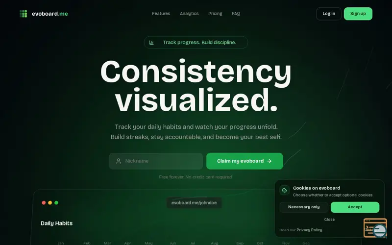 Screenshot of evoboard