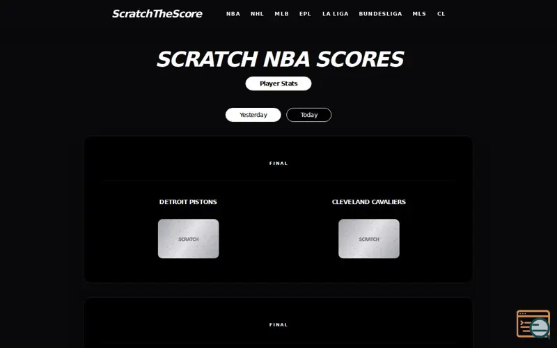 Screenshot of ScratchTheScore