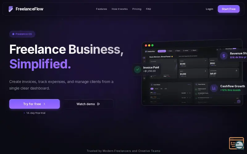 Screenshot of FreelanceFlow