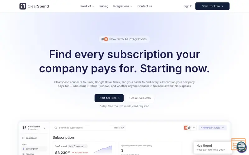 Screenshot of ClearSpend AI