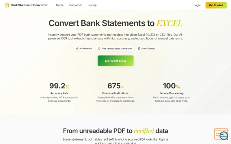 Screenshot of Bank Statement Converter 2.0